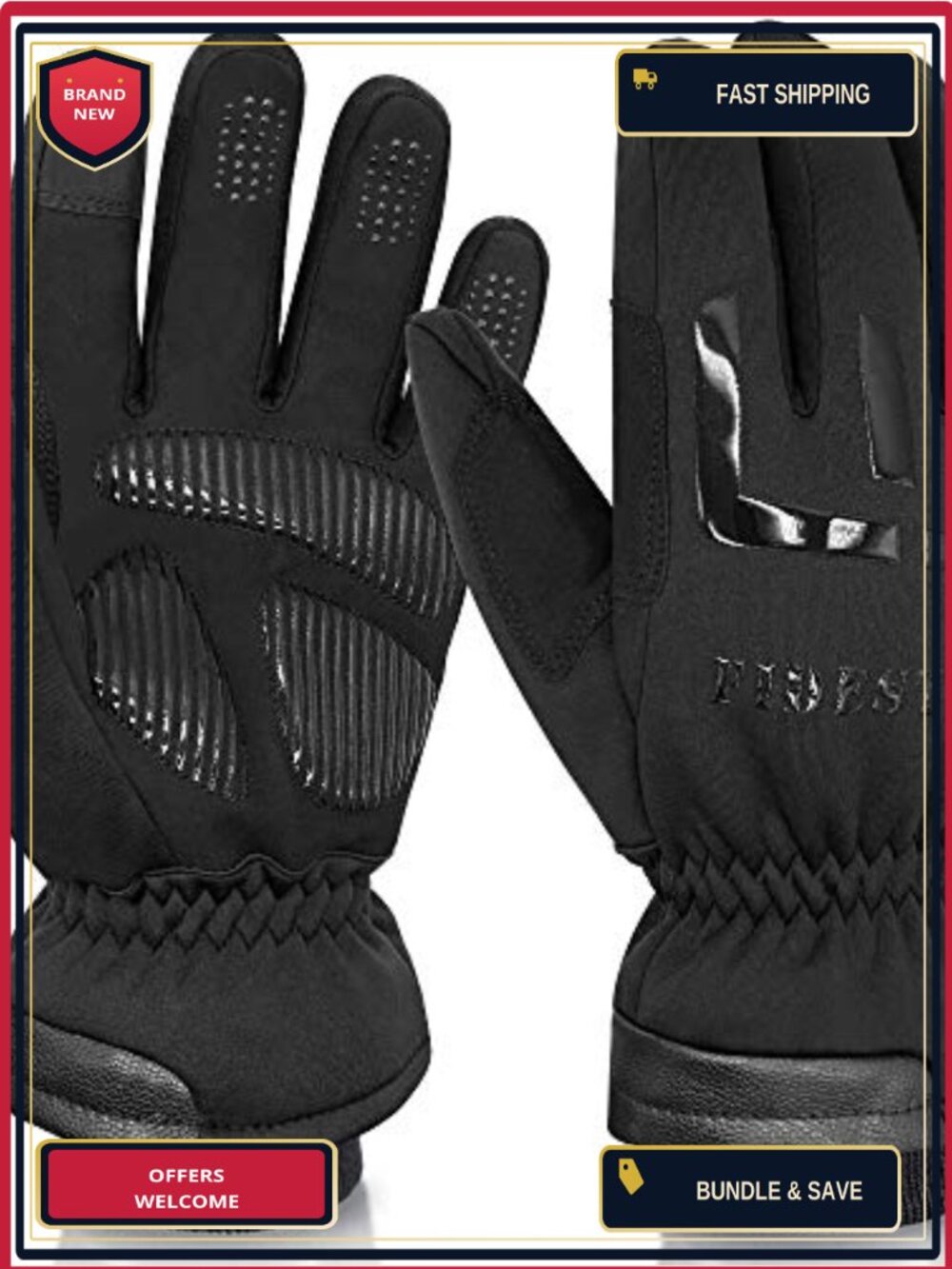 3M Thinsulate Waterproof Winter Cycling Gloves - Touch Screen Thermal Gloves